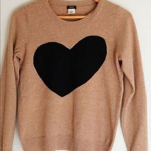 J Crew Merino Wool & Alpaca Blend Heart Sweater